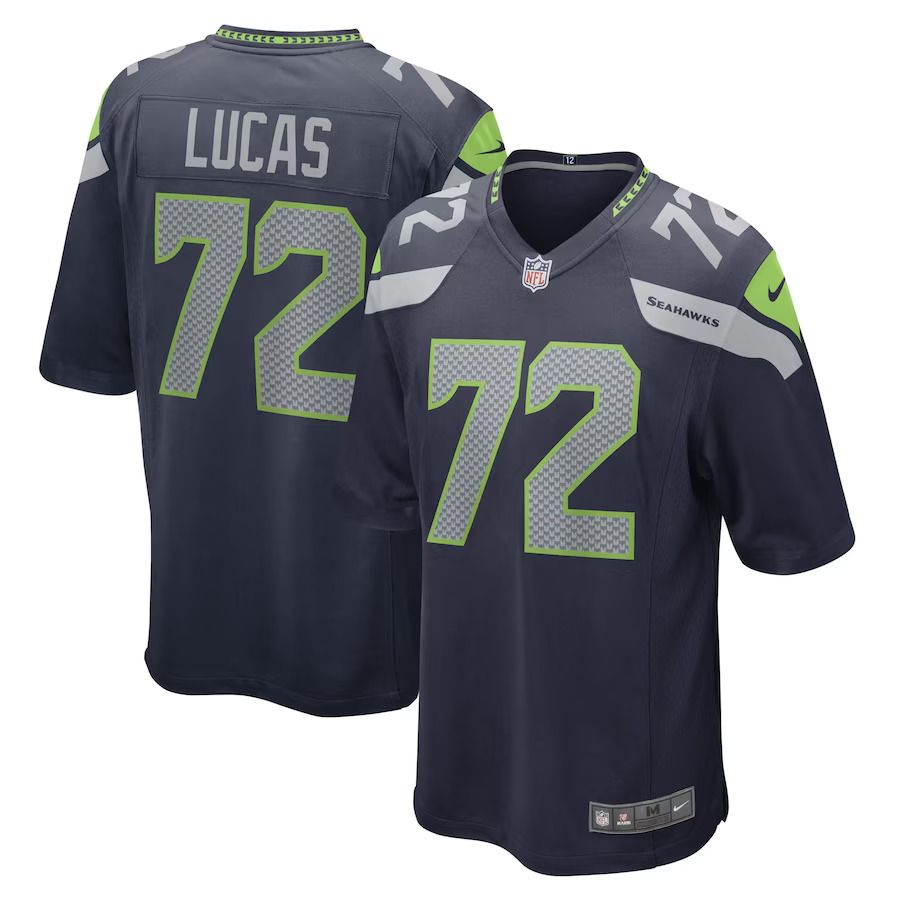 Men Seattle Seahawks #72 Abraham Lucas Nike College Navy Game Player NFL Jersey->seattle seahawks->NFL Jersey